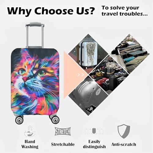 Chostky Travel Luggage Cover, Elastic Washable & Stretchable Suitcase Protector, Anti Scratch Travel Suitcase Cover, Approved Travel Accessories Baggage Covers Luggage Protector Suitcases Large (M+) — view 4