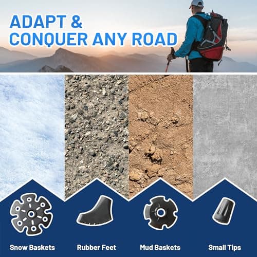 Tenplay Trekking Poles 7075 Aluminum Ultra-Light 0.5LBS, EVA Non-Slip Handle with Quick Lever Lock, Foldable 135cm/53in for Hiking, Mountaineering, Backpacking - Men, Women & Seniors (Green) — view 6