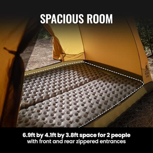 OneTigris Stella 4 Season Camping Tent Backpacking 1/2 Person Waterproof Lightweight Easy Setup Instant 3000mm Waterproof Rating Outdoor Hiking Tent (2P Green) — view 4