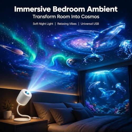 Comauo Night Light Projector, HD Smart Dynamic 5d Holographic Night Light Projector, 360°Adjustable Ocean & Galaxy Projector Ultra-HD Sphere Tech for Car, Bedroom, Party (set3) — view 5