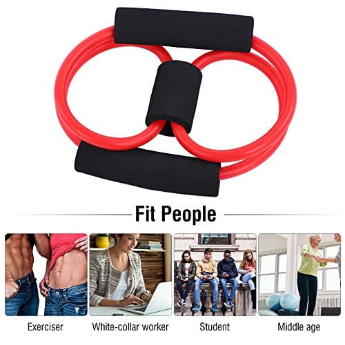 Premium Resistance Bands Set Yoga Stretch Straps Rubber Exercise Tubes for Home Gym Workout Strength Training Fitness Equipment Portable Travel Blue Black Yellow Green Red 10 x (Red) — view 4