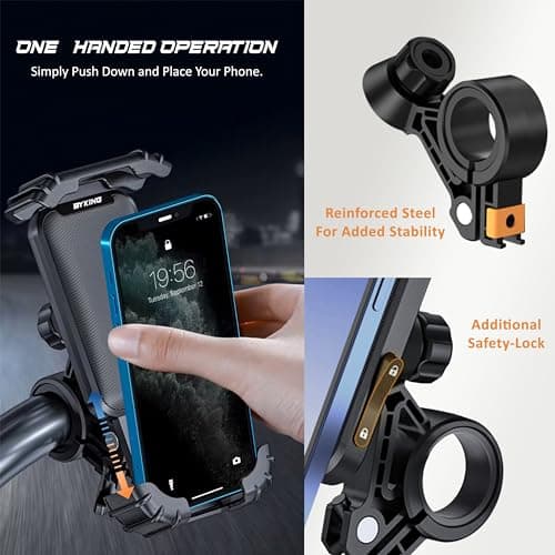 Byking Bike Phone Holder, For 4.7"-6.8" Smartphones Bicycle Phone Holder, Universal 360 Mountain Bike Phone Mount For Bicycle Handlebar, Phone bike Mount. — view 5
