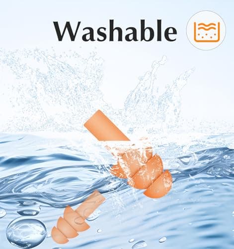 6 Pairs Reusable Ear Plugs, Waterproof Ear Plugs - Reusable Travel Earplugs with Earplug Case for Sleep, Swimming, Snoring, Concerts, Work, Transparent Color — view 5