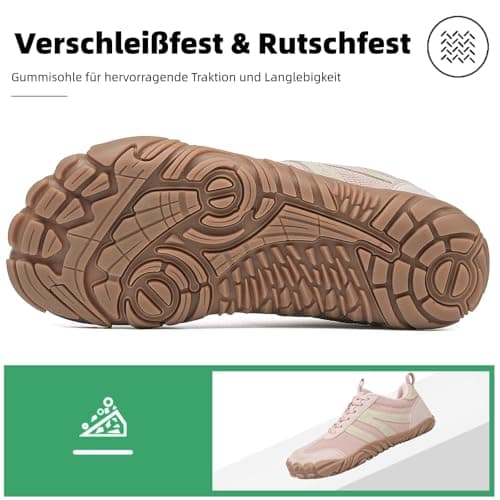 Barefoot Shoes Mens Womens Trail Running Shoes Outdoor Zero Drop Wide Toe Box Shoes Lightweight Walking Sneakers Non Slip Hike Footwear Minimalist Fitness Shoes，Pink，5UK — view 6