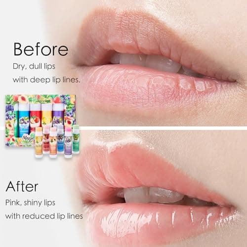 6PCS Lip Balm Set - Fruit Flavored Hydrating Lip Care for Chapped Lips, Non-sticky Long-Lasting Moisture, Mini Lip Mask Moisturiser Travel Size Lip Care Gifts for Women Girls — view 4
