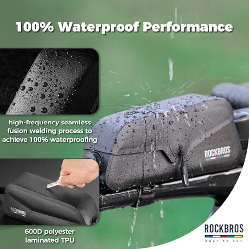 ROCKBROS Road to Sky Bike Frame Bag, Waterproof Magnetic Top Tube Bag — view 3