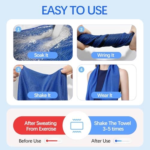 EeGo Cooling Towel, 2 Pack Microfiber Chilly Cooling Towel for Neck and Face, 39.37 x 11.81 Inch — view 6