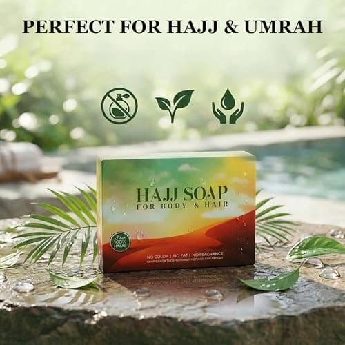 OBD 3 x Hajj Soap for Body & Hair – Unscented Halal Soap Bar for Hajj & Umrah Travel, Gentle Personal Care Soap for Body Washing and Hair Cleansing, No Colour No Fragrance Soap for Daily Use — view 3