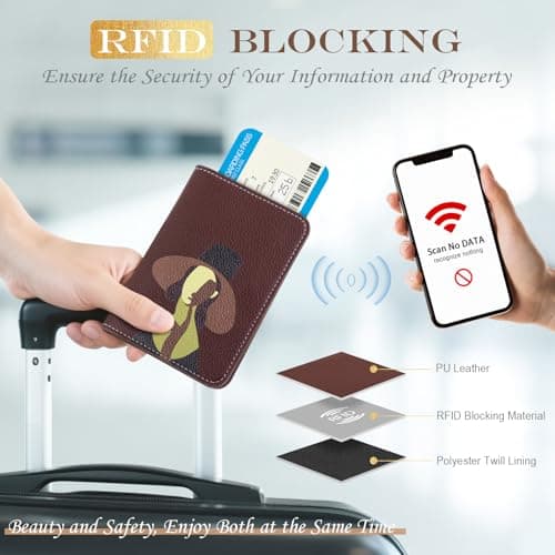 Lychii Slim Passport Holder RFID Blocking Travel Wallet - PU Leather Protector Case for Quick TSA Access, Secure Boarding Passes & ID Cards for Men Women International Travel — view 6
