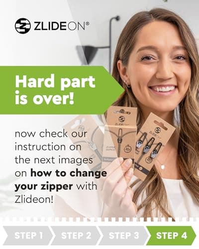 Zlideon Zipper Repair Kit for Plastic Zippers - 1pcs - Black (L/5) — view 5