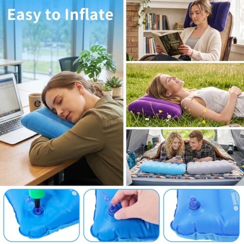 HOTUT 4 Pack Ultralight Inflatable Camping Pillows for Adults, Compressible — view 6