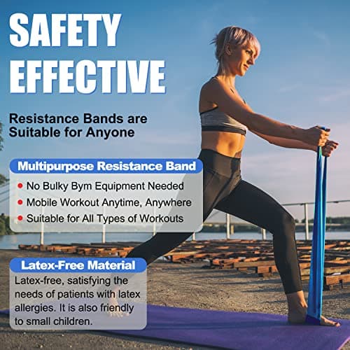 Resistance Exercise Band Kit - Strength Training & Conditioning - Pilates - Resistance Bands for Mobility Strength & Rehab Premium Quality, 3Pack (1.5M-3 Pack) — view 4