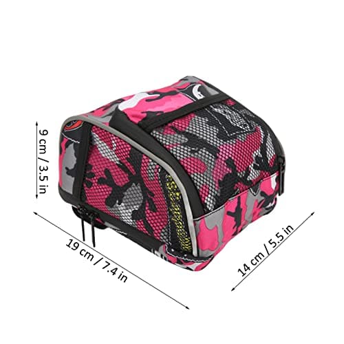 Handlebar Bag for Cycling, MotorcycleStorage Bag Multifunctional Reflective Belts Large Capacity for Travel (Pink) — view 4