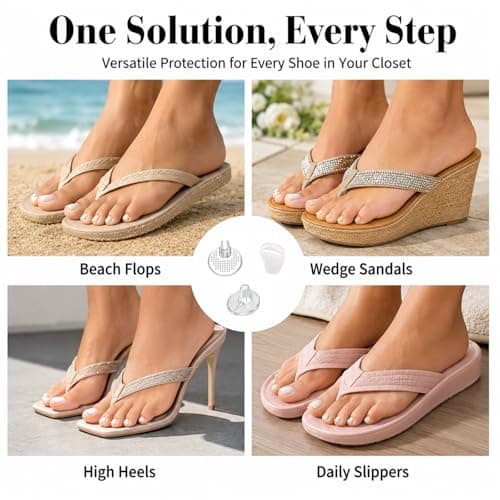 Vesavifaka 3 Pairs Silicone Toe Protectors, Transparent Toe Separators for Sandals, Gel Toe Protection Pads to Help Reduce Pain and Slipping Between Toes — view 6
