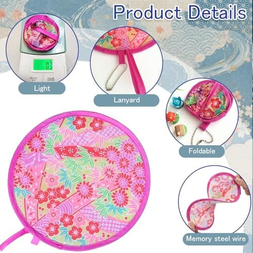 Scettar 8 Pack Japanese Folding Hand Fan, Hand Held Fans Folding — view 6