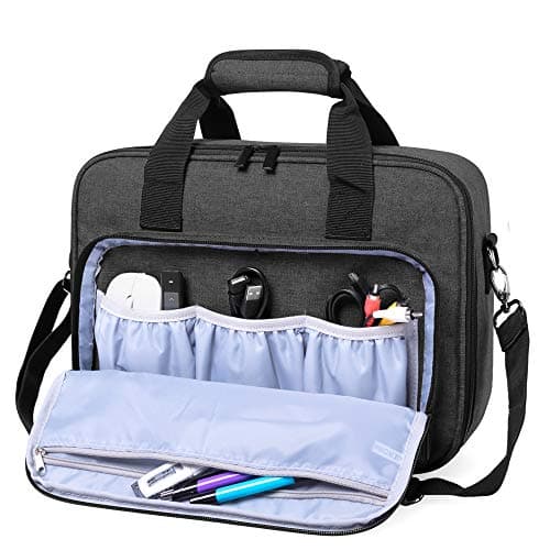 Luxja Projector Bag, Projector Case with Pockets for Accessories, Black — view 2