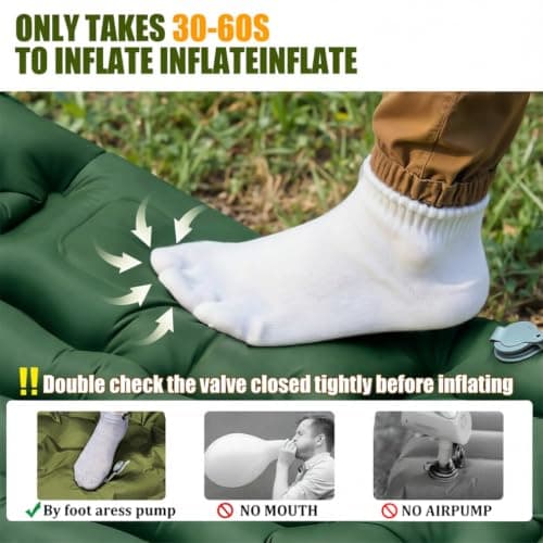 huiziyi Camping Mat, Durable Compact Ultralight Sleeping Mat, Waterproof Camping Air Mattress for Adults Kids, Sleeping Pad with Pillow for Camping, Backpacking, Hiking, Traveling, Tent Trap — view 5