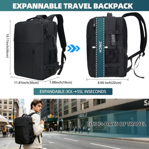Dotop Vacuum Backpack 17 In Travel Bag 50L Expandable Air USB Port & Lock — view 2