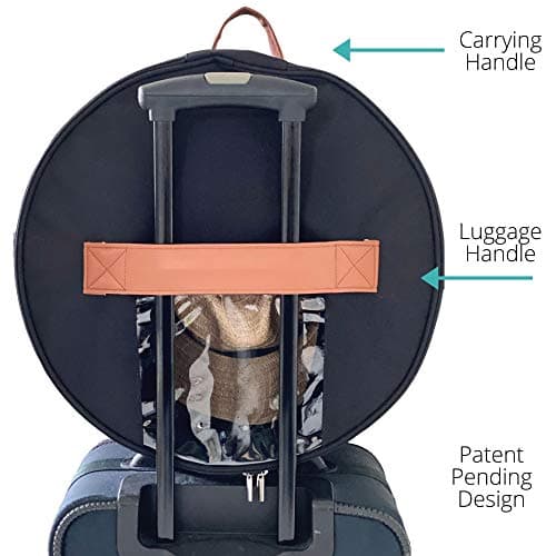 HappiBox Hat Storage Box | Stuffed Animal Toy Storage | Stackable Round Pop-up Container | Travel Hat Boxes for Women & Men | Closet Organizer w Lid | Dust Cover Cowboy Sun Beach Hats (Black, 1 Pack) — view 3