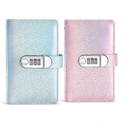 Kdkoeo 2 PCS 100 Page Reusable Money Saving Wallet with Combination Lock