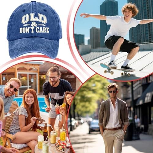 Baseball Hat Adjustable Old Dont Care Sunshade Sapphire — view 4