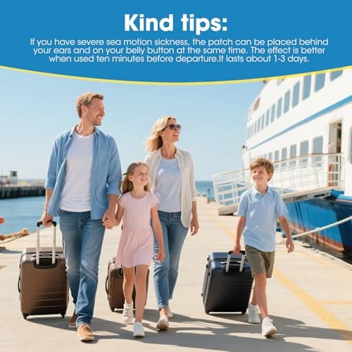 MQXUNMI Sea Sickness Patches, 28 PCS Cruise Patches for Sea Sickness, Travel Motion Patchs Non-Drowsy and No Side Effects, Long Lasting 72H for Fast Nausea Relief in Car, Ships, Cruise, Air Travel — view 5