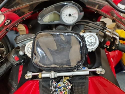 BikeTek Waterproof Motorcycle Sat Nav GPS Holder Bag – Handlebar/Yoke Mount Case with Clear Screen – Motorbike Navigation Storage Pouch — view 5