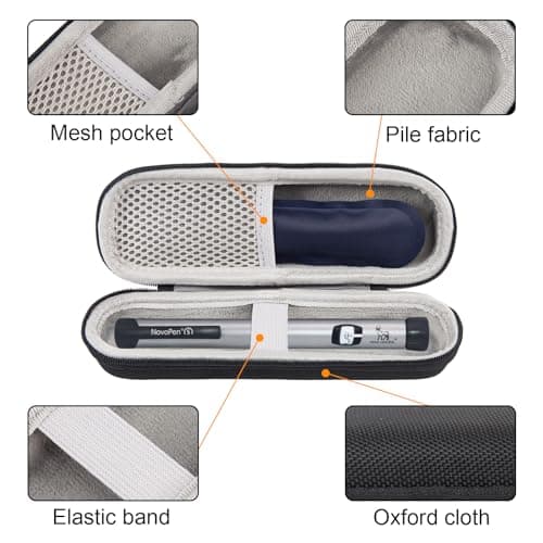 Nogsay Insulin Cooler Travel Case,Monjaro Insulin Pen Case,Medicine Cool Bag with 2 Ice Packs,Portable Diabetic Medication Needles Medical Supplies Cooling Small Storage Travel Pouch — view 3