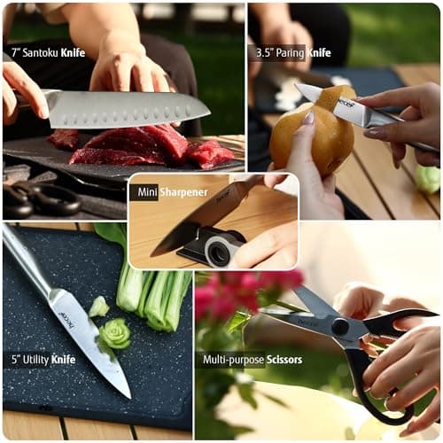hecef Portable Kitchen Knife Set - Knife Bag & Cutting Board Kit — view 6