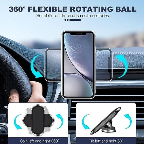 AXFEE Magnetic Mobile Phone Car Mount, Magnet Phone Holder for Car(Black) (Pack of 2) — view 6