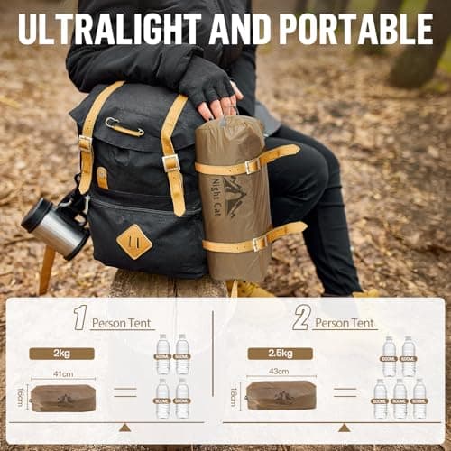 Night Cat 1 Man Tent Lightweight: 2 kg Waterproof Tent for Backpacking — view 3
