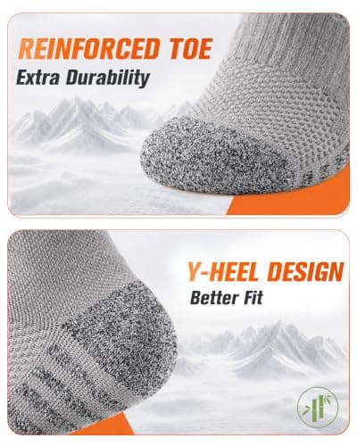 Niofind Mens Bamboo Thermal Socks, 6 Pairs Full Cushioned Breathable Socks — view 5