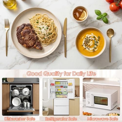 Plastic Dinner Sets for 6 People,18pcs Camping Plates and Bowls Set, Reusable Picnic Set Unbreakable Plates, Cups, Bowls for Children, Adult, Party, Home — view 3