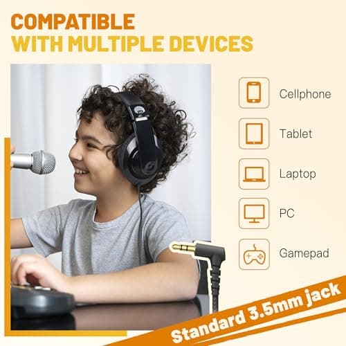 Rockpapa Comfort Foldable Kids Headphones Wired for School/Travel — view 6
