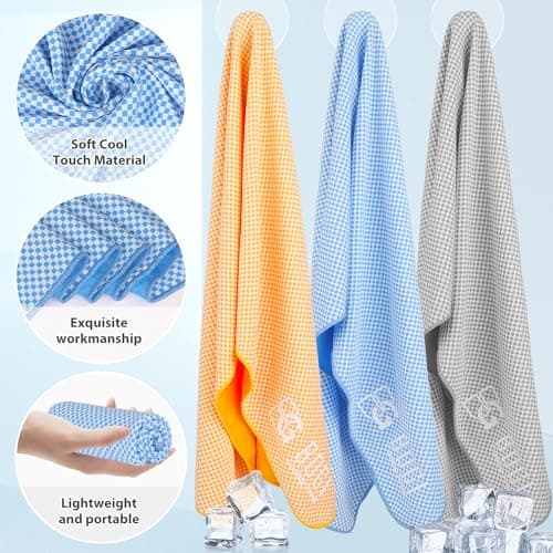 BOGI Cooling Towel, Cooling Towels for Neck(100x30 cm) Ice Towel Cooling Towel, Soft Breathable Sweat Towel for men & women,Stay Cool for Yoga, Sport, Gym, Workout, Camping & More Activities | Blue — view 3