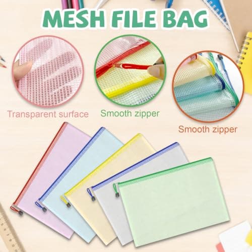 A4 Plastic Wallets File Folder Zip LockBags Document Wallet File Zipper Bag — view 3