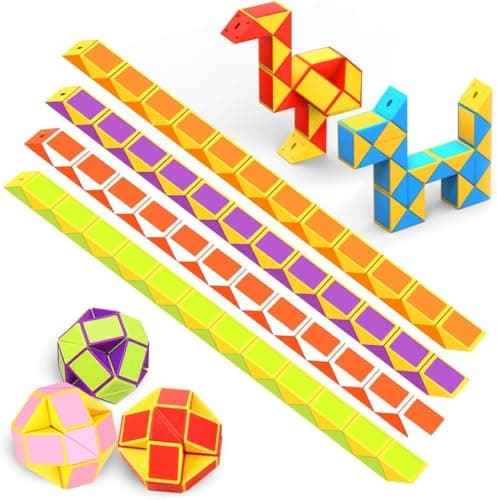 WEARXI 12 Packs 24 Blocks Magic Snake Cube, Party Bag Fillers for Kids
