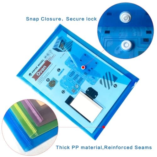 12Pack A4+ Plastic Wallets, A4 Documents Popper Wallet File Folders — view 2