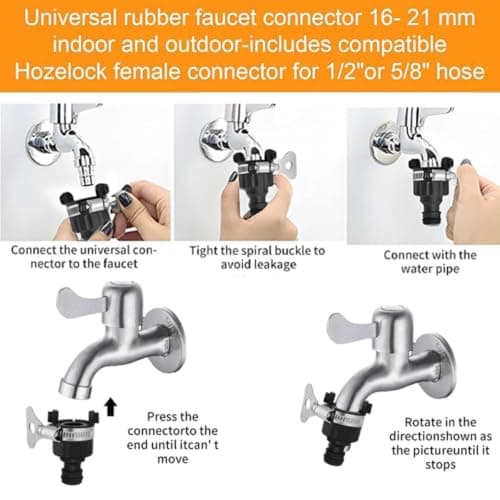 2pcs Universal Rubber Tap Connector 16mm Indoor and Outdoor — view 3