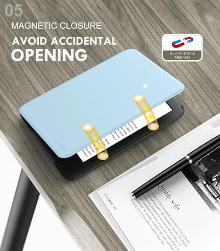MoKo Case for 6" Amazon Kindle Basic 11th Gen 2024/2022, Sky Blue — view 5