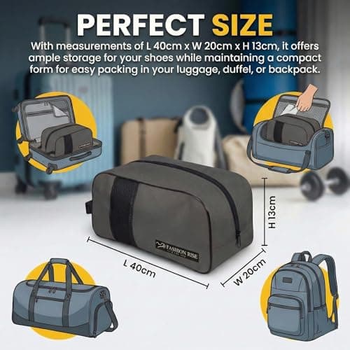 Waterproof Sports Boot/Shoe/Travel Bag for Football Cricket Rugby Golf Toiletry Gym for Men/Women (Grey) — view 3