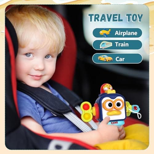 Montessori Busy Board Sensory Toys for 1-2 Year Old Toddlers: Activity Cube, Baby Fidget, Travel and Airplane Educational Learning Toys - Gift for 12-18 Month Old — view 3