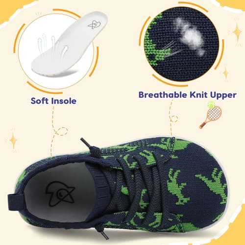JOINFREE Boys Toddler Barefoot Walking Shoes NavyDinasour — view 5