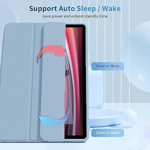 YRH Case for Samsung Galaxy Tab A11 Plus 2025, 11 inch, with Pen Holder, Auto Sleep/Wake, Soft TPU Protective Tablet Cover (Sky Blue) — view 2