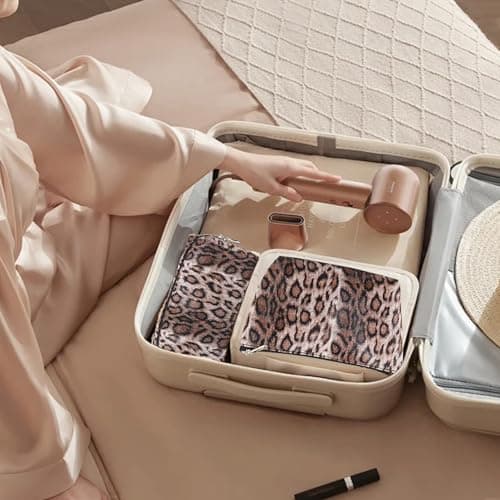 3 Pcs Leopard Print Makeup Bag Set, Dark Brown Travel Cosmetic Bags & Toiletry Organiser for Women, Portable Vanity Case Pouch, Stylish Travel Essentials & Beauty Gifts — view 5