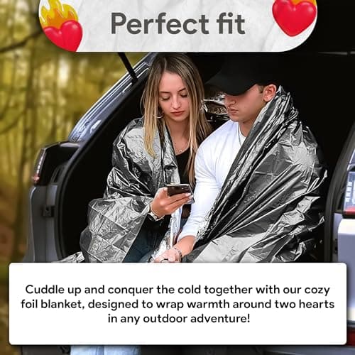TheDogTagCo 5-Pack Emergency Foil Blanket - Large Silver Thermal Sheet for Outdoor Camping, Hiking, Survival Heated Blanket Ideal for Car First Aid Kit & Hiking Essentials — view 4