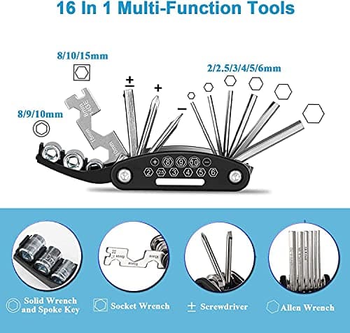 KITBEST 38PCS Bike Tool Puncture Repair Kit, Portable Bicycle Multi Tools — view 2
