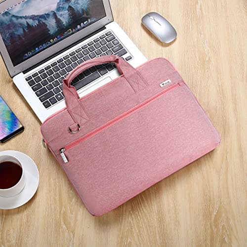 Voova Laptop Bag 15.6 Inch, Waterproof Case with Shoulder Strap, Pink Dust — view 2