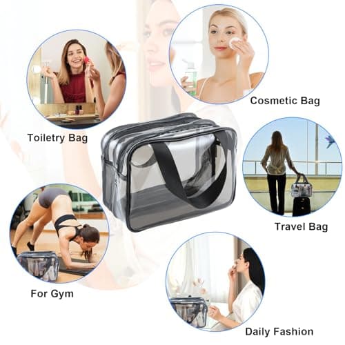 Toiletry Bag Portable Travel Makeup Bag, PVC Wash Bag, Clear White — view 6
