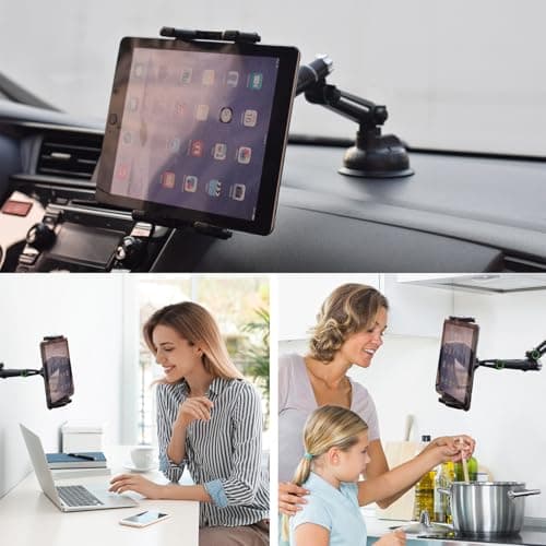 Noaya Car Tablet Holder - 360° Rotating Adjustable Tablet Holder for Cars, Tablet Car Holder for Dashboard Windshield, Tablet Cars Mount Suitable for Ipad Iphone Samsung 5"-13" Phone Tablets — view 6